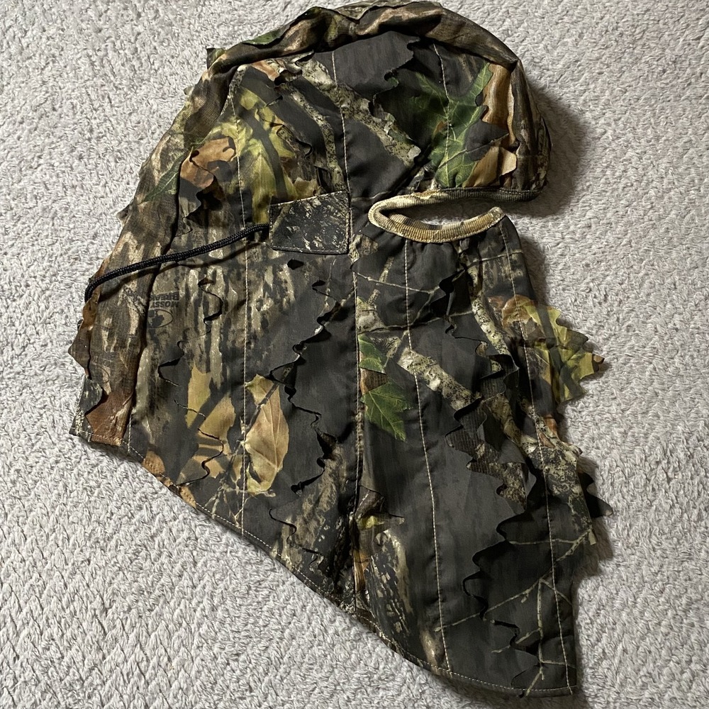 Cabela's Leafy 3D Camo Headcover Balaclava Mossy Oak Break-Up Hunting Made USA